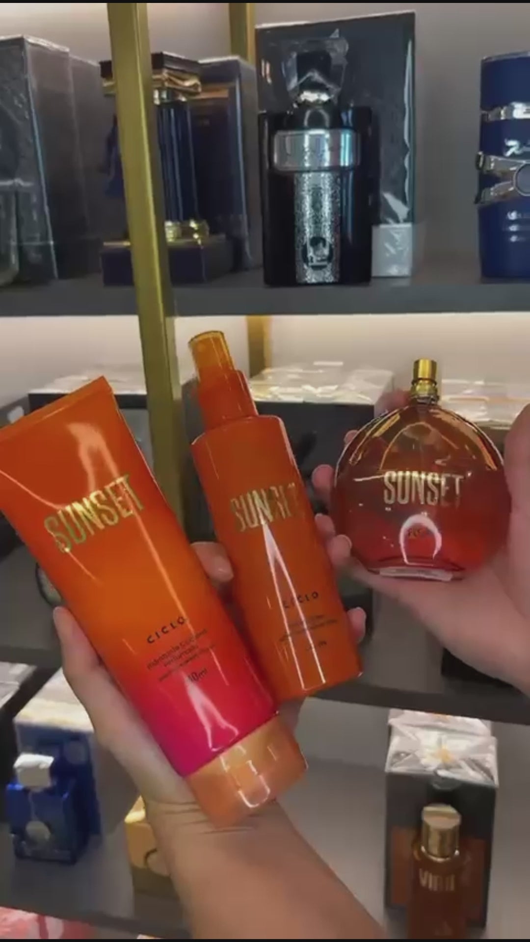Kit Sunset – Perfume + Body Splash + Hidratante (Fixação Intensa)